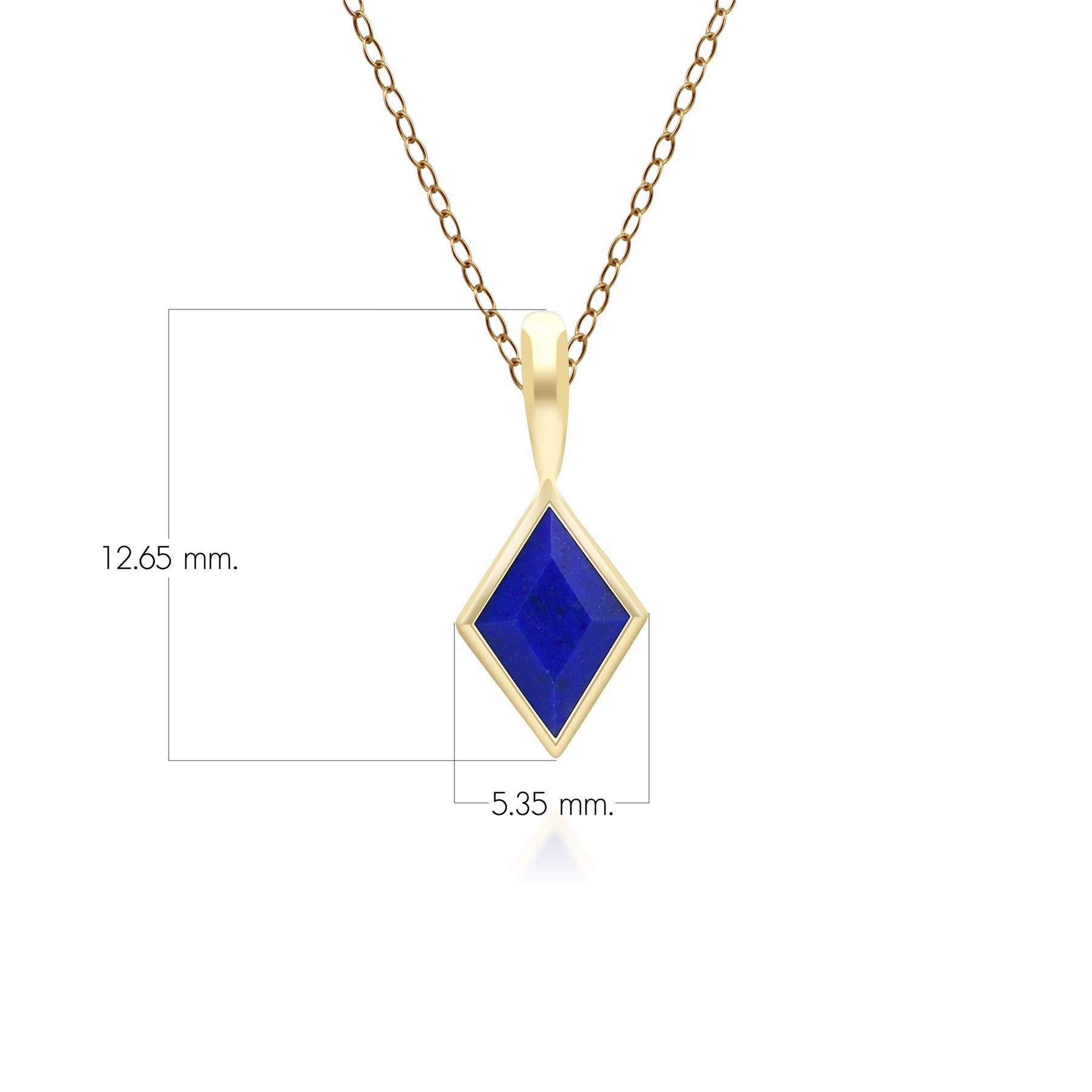 Classic Lapis Lazuli Pendant Necklace in 9ct Yellow Gold