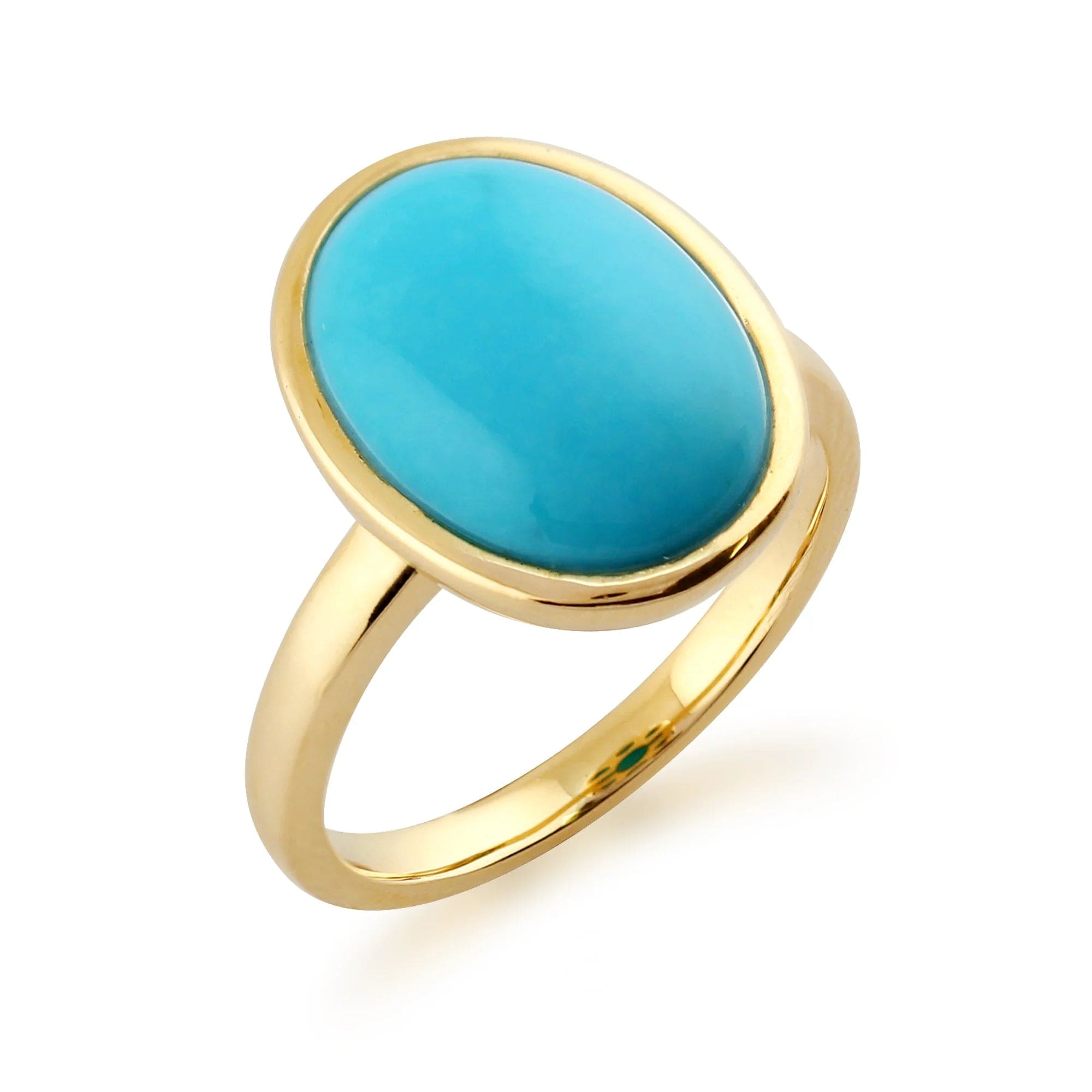 Statement Oval Turquoise Ring in 9ct Yellow Gold