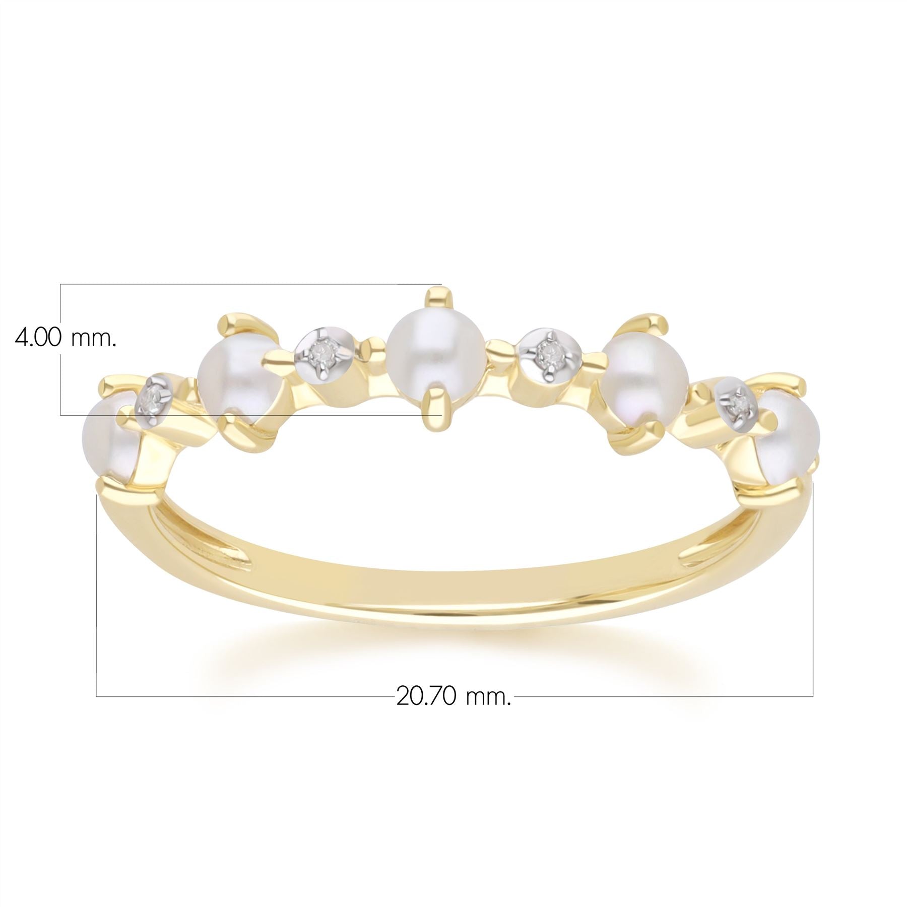 Classic Pearl & Diamond Eternity Ring in 9ct Yellow Gold