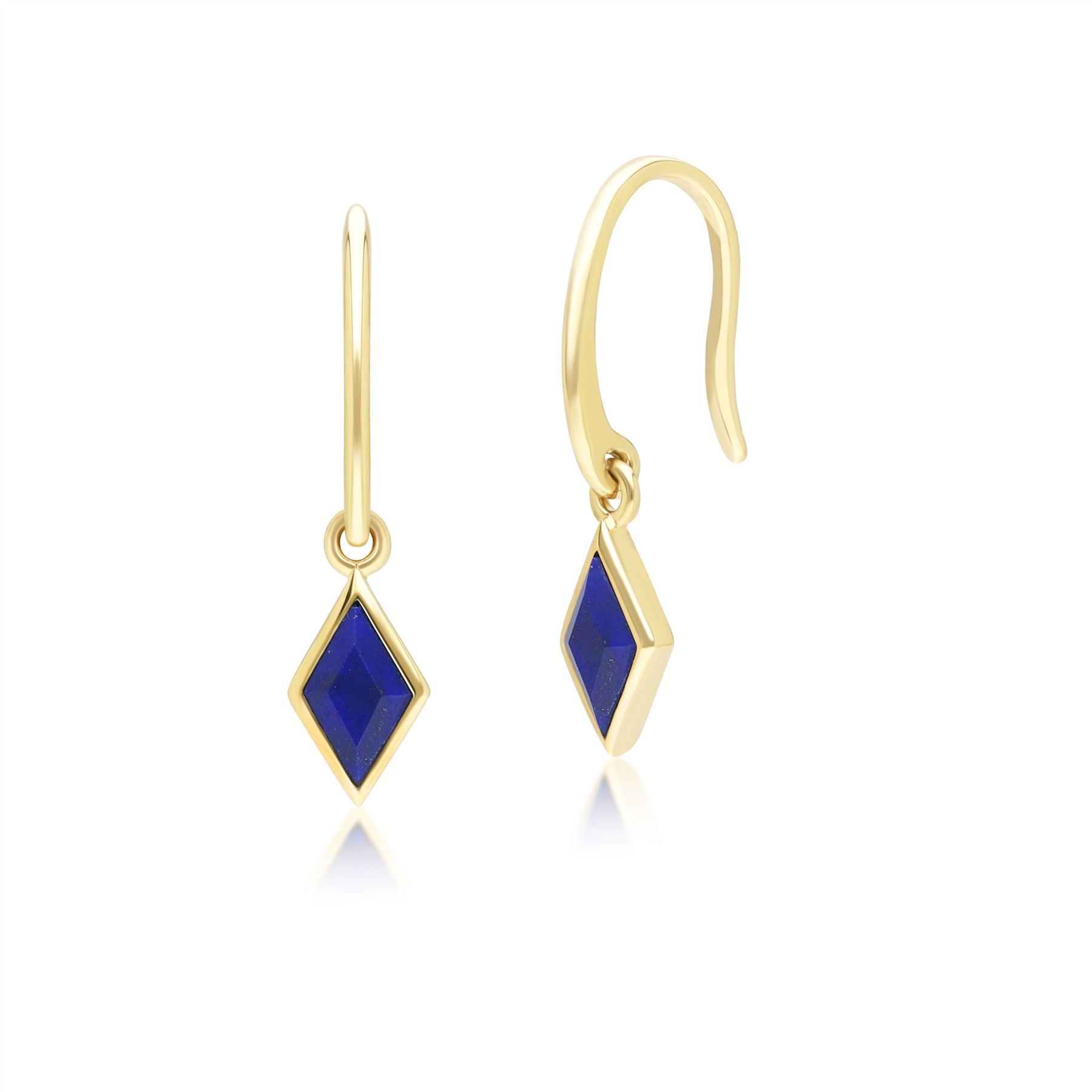 Classic Lapis Lazuli Drop Earrings in 9ct Yellow Gold