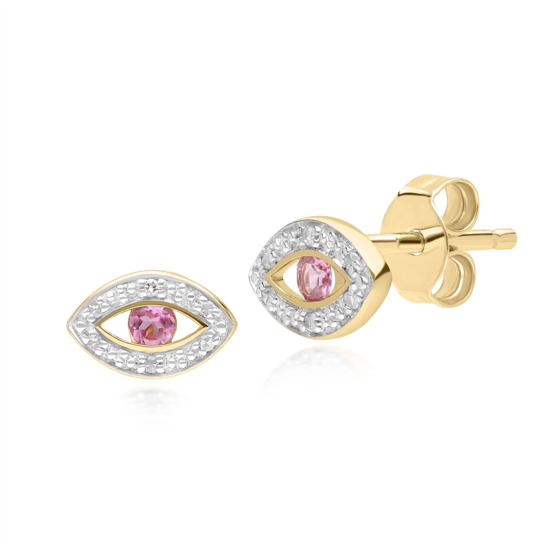 5.94 Carat Sugarloaf Rubellite Tourmaline, Peridot, and Diamond Earrings  18k WG - Kiersten Elizabeth Fine Jewelry
